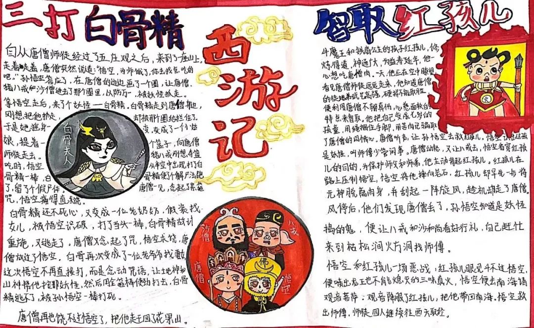 借丹青妙笔 抒经典真意 ——“我绘《西游》”主题手抄报-图3
