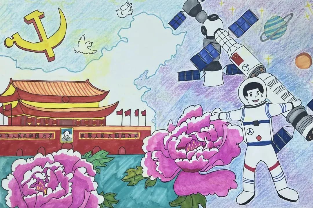 “喜迎二十大·争做好队员”主题儿童绘画优秀作品欣赏-图5