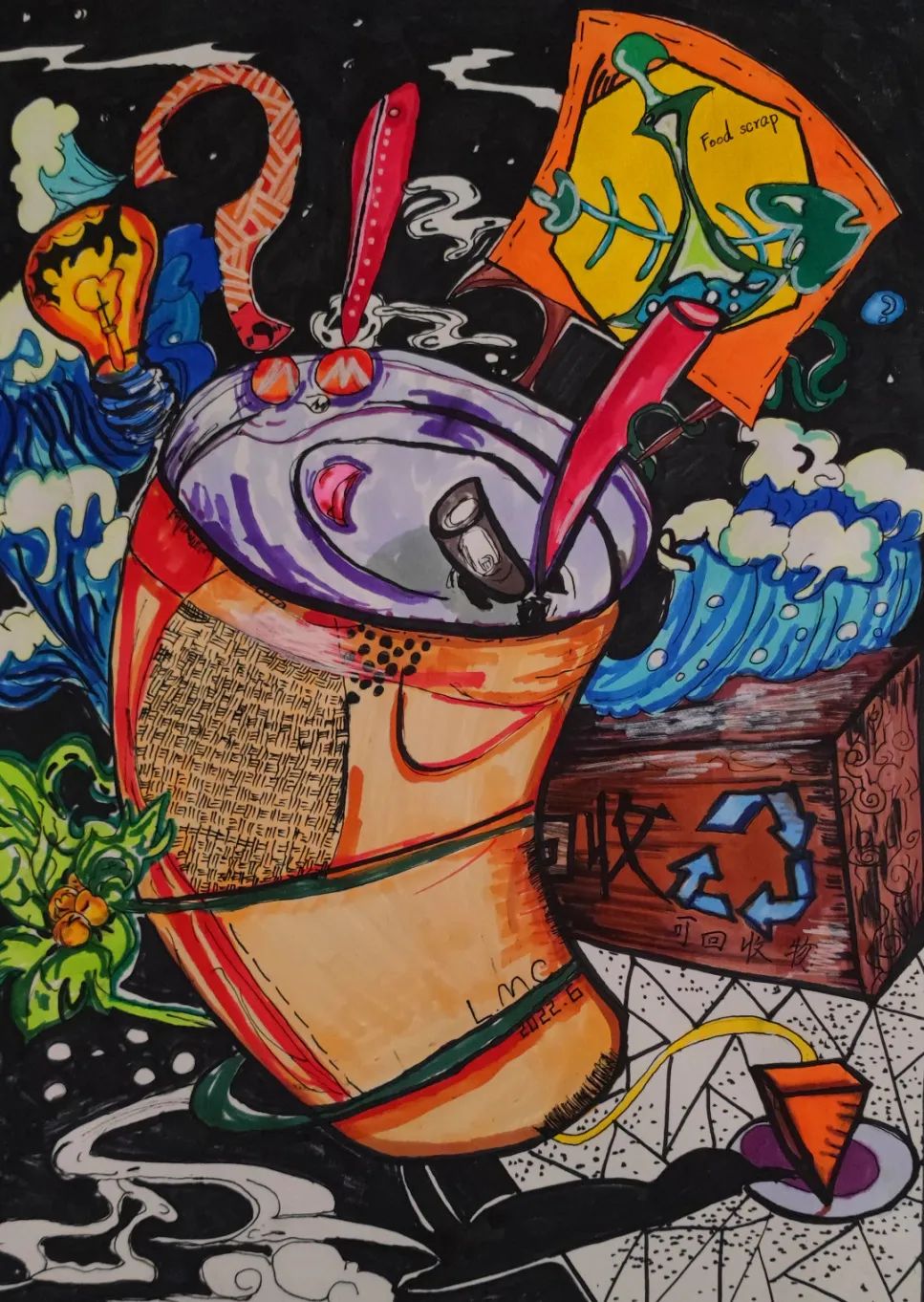 “生态优先 绿色发展 喜迎二十大”主题绘画-图5