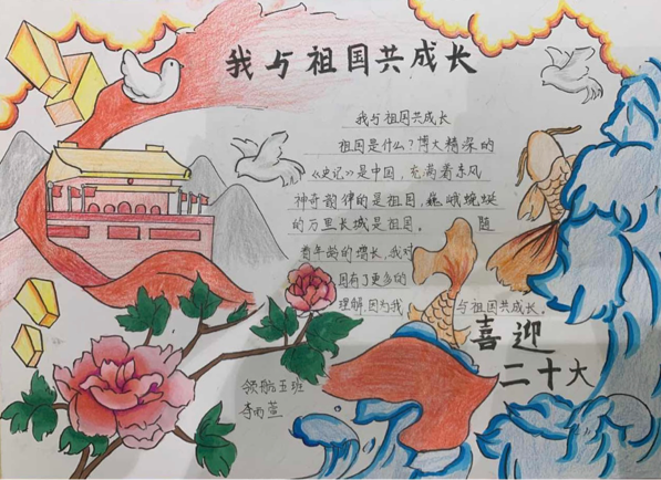 “喜迎党的二十大 我和祖国共成长”手抄报5张-图5