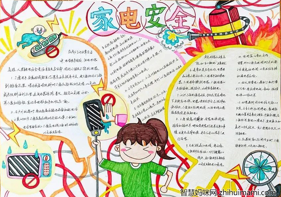 小学生安全用电手抄报图片简单好画-图1