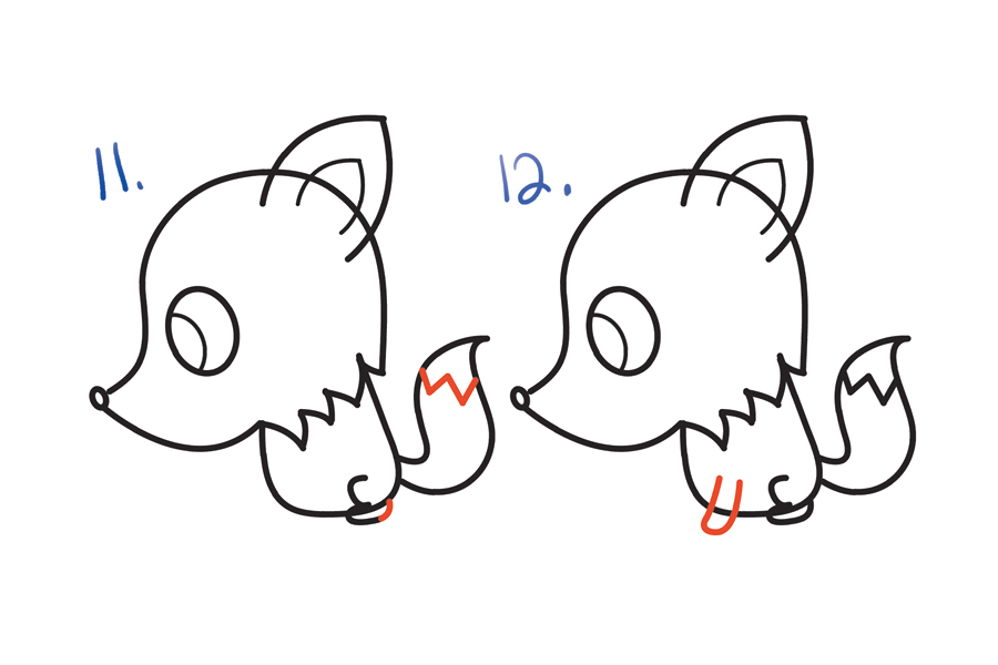 可爱的卡通狐狸简单画法步骤-图6