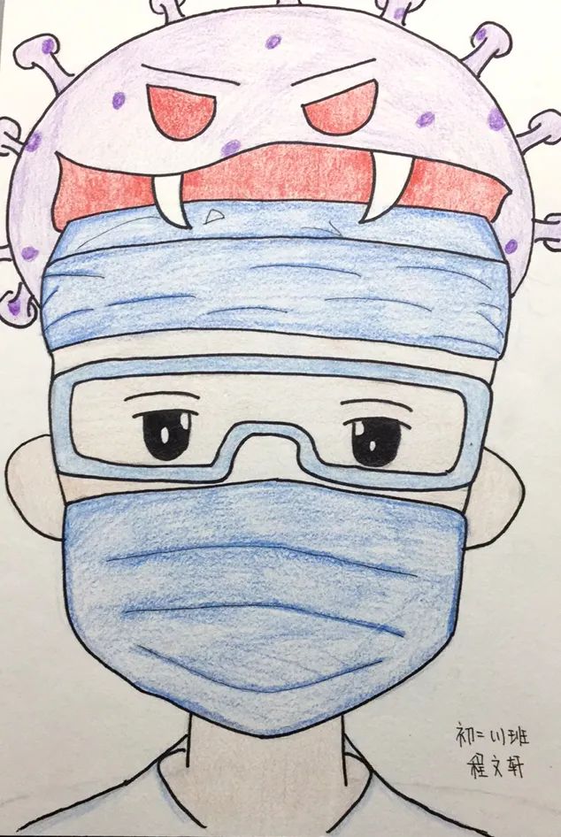 疫情就是场无声的战斗 抗击疫情主题绘画作品-图8