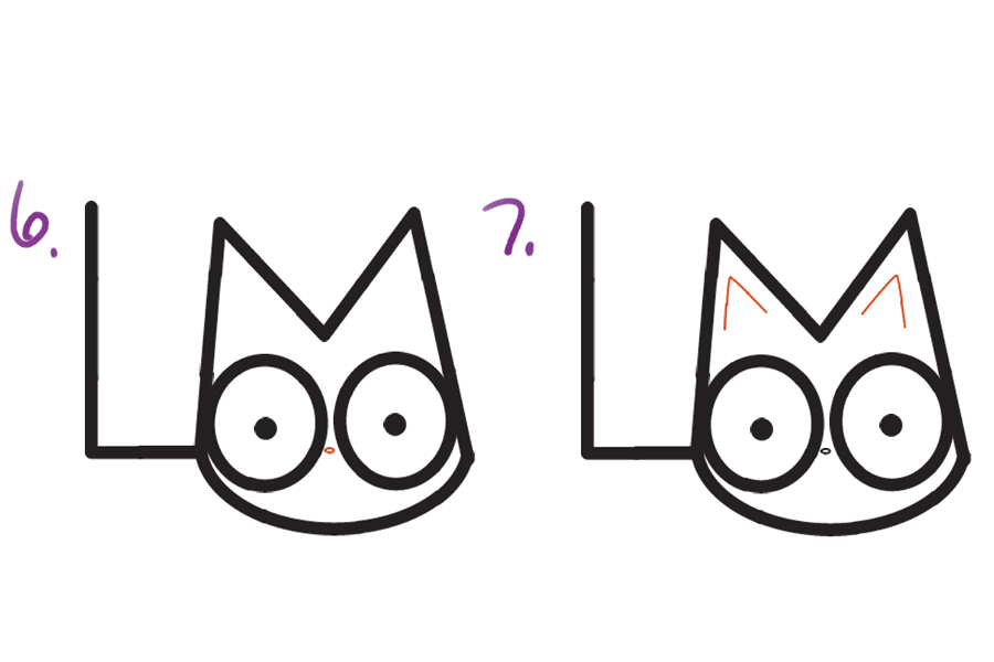 可爱的卡通小猫怎么画简单-图3