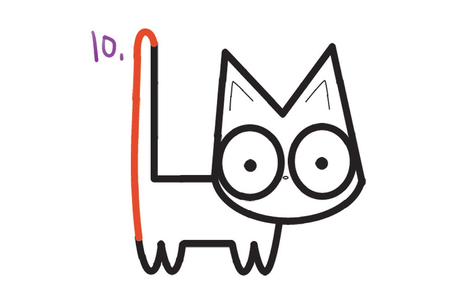 可爱的卡通小猫怎么画简单-图5