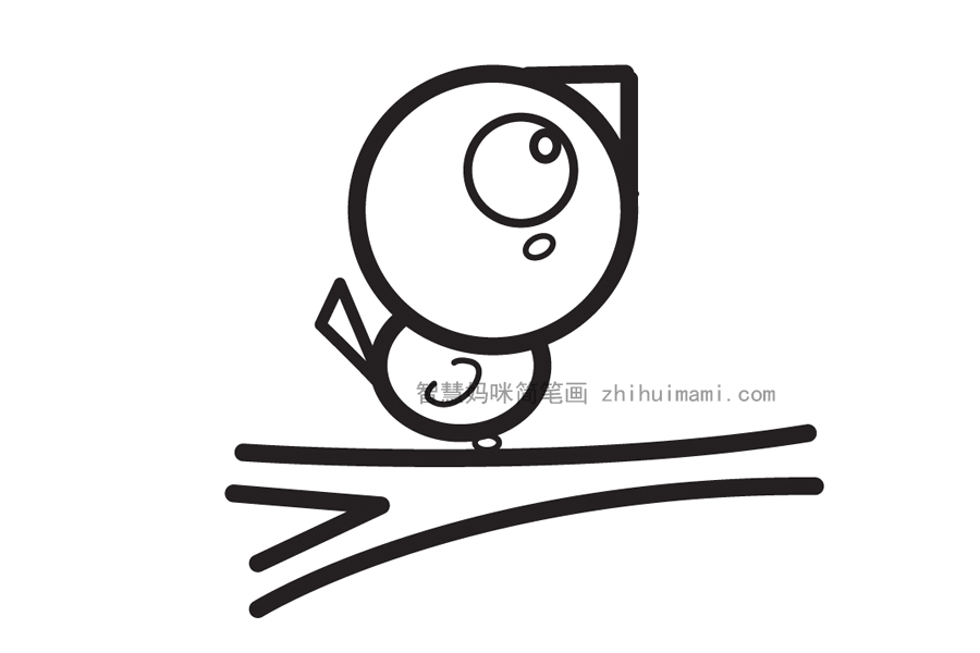 树枝上的可爱小鸟怎么画-图6