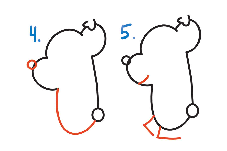 如何画一个可爱男孩骑着卡通熊-图2