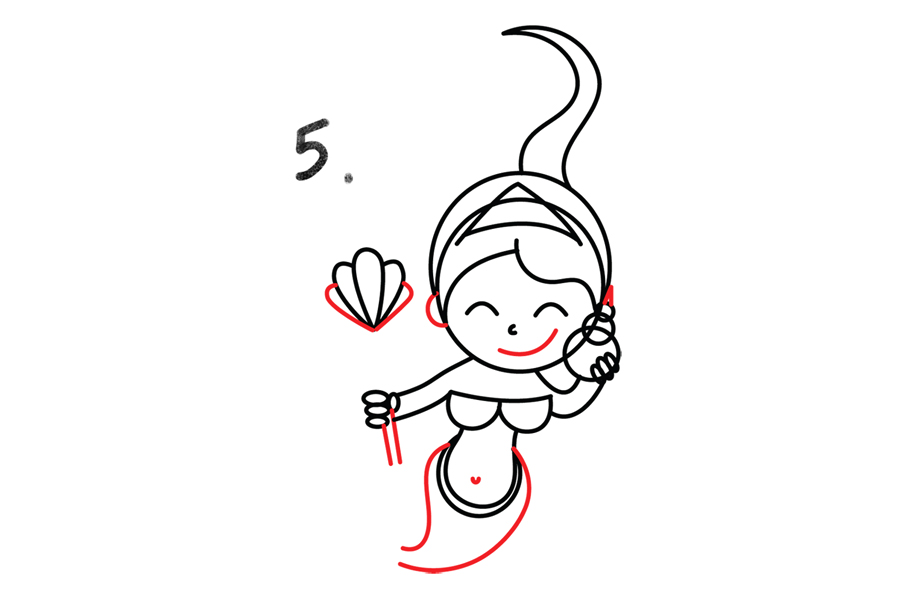 如何画可爱的美人鱼-图3