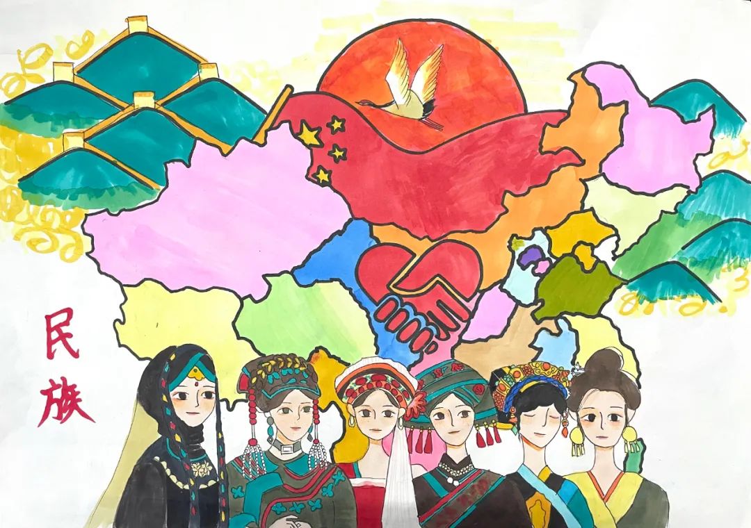 童心喜迎二十大主题手抄报 一年级-图4