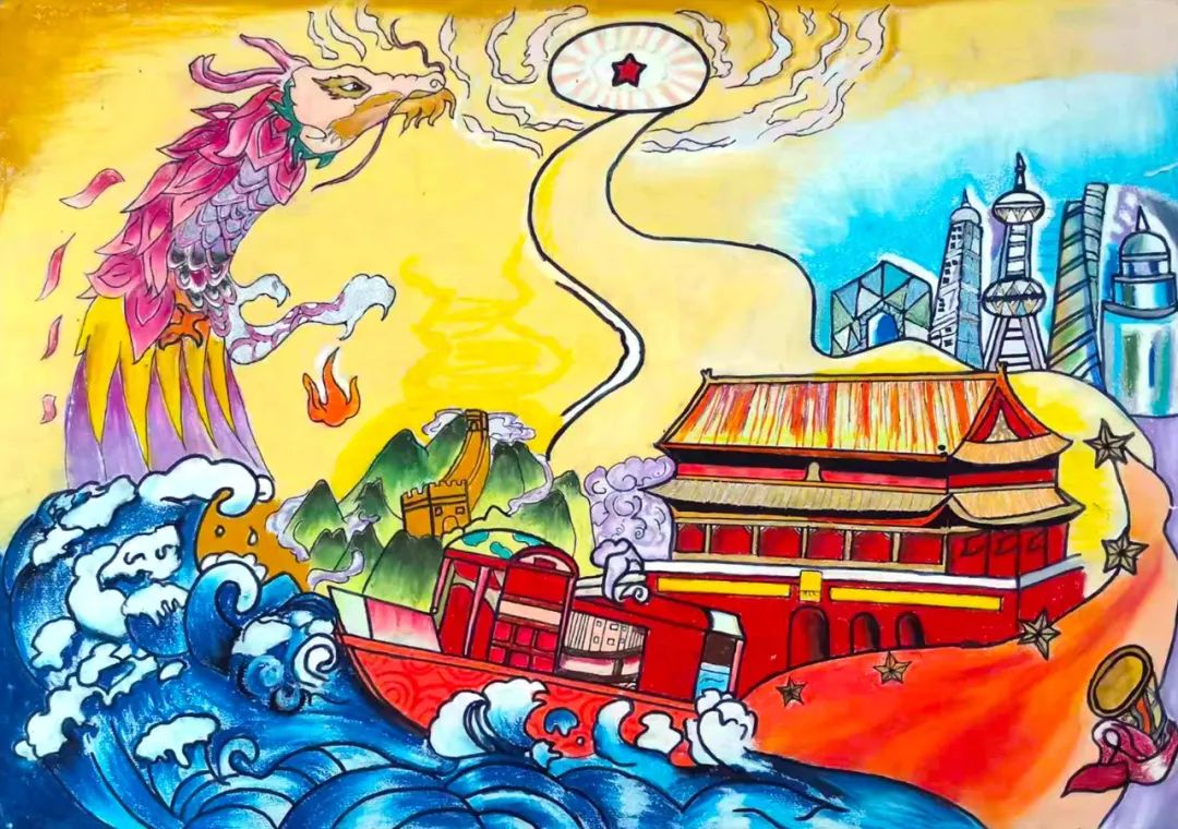  喜迎党的二十大主题绘画手抄报一等奖-图1