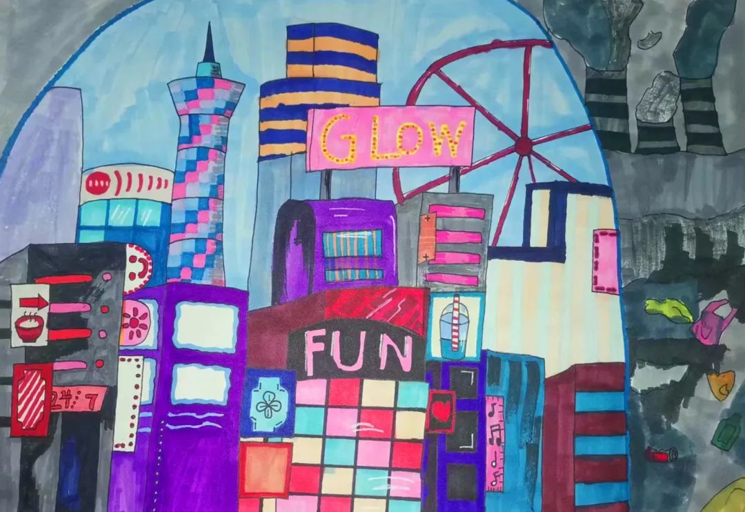 “喜迎党的二十大 童心绘就环保梦”青少年儿童画-图4