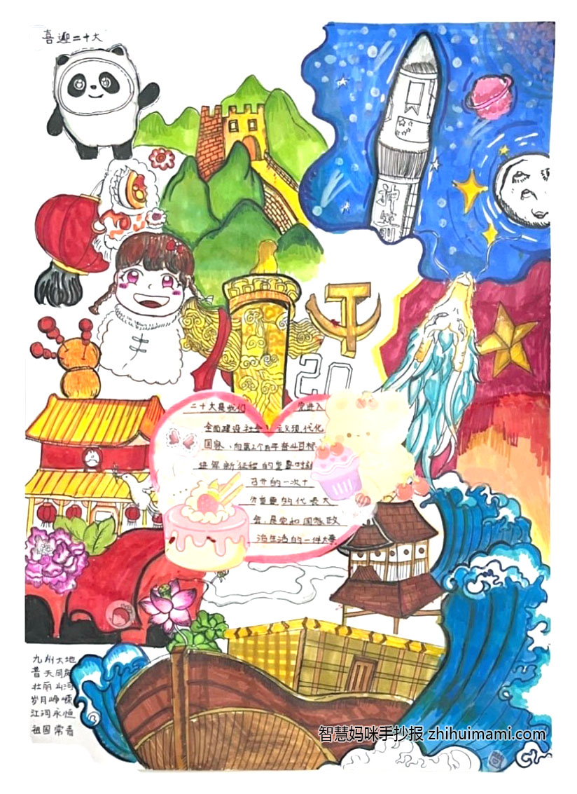 “喜迎二十大 扬帆再启航 奋进新征程”手抄报获奖作品-图4