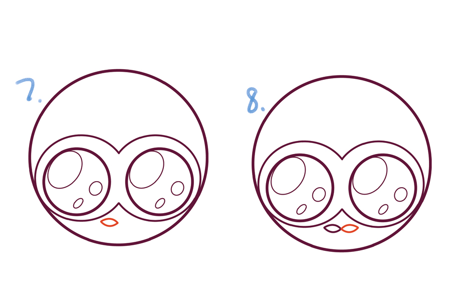 圆滚滚的可爱小鸟简笔画画法步骤-图4