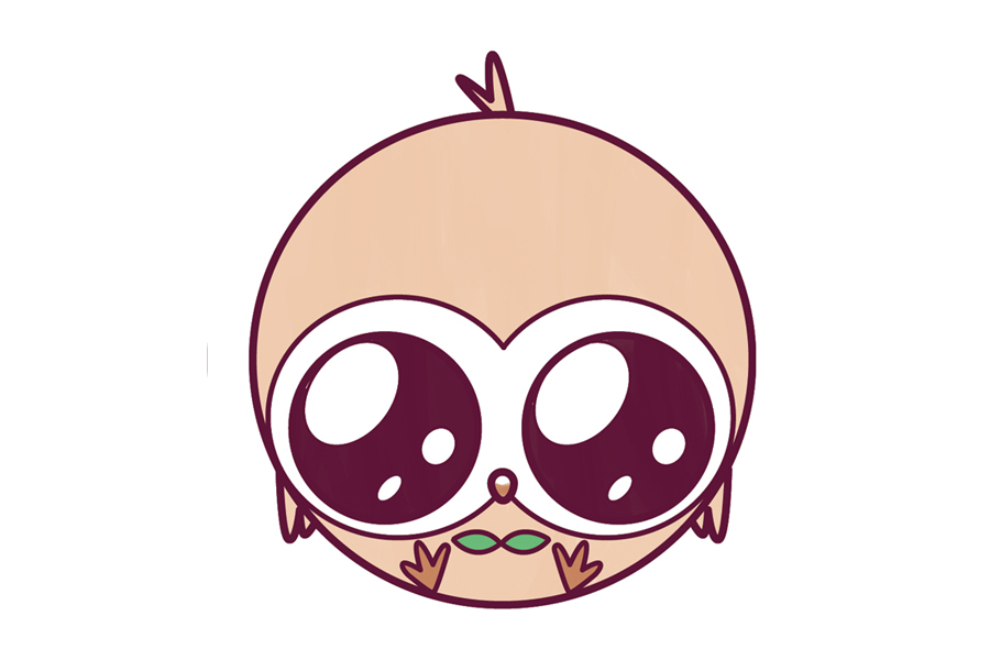 圆滚滚的可爱小鸟简笔画画法步骤