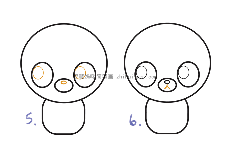 可爱的卡通小熊简笔画画法步骤-图3