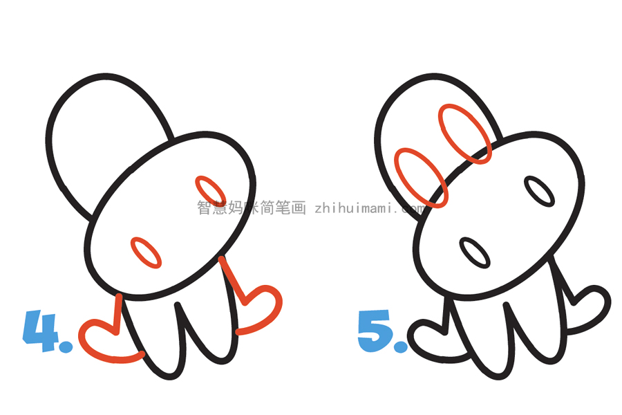 卖萌的小奶牛简笔画画法步骤-图2