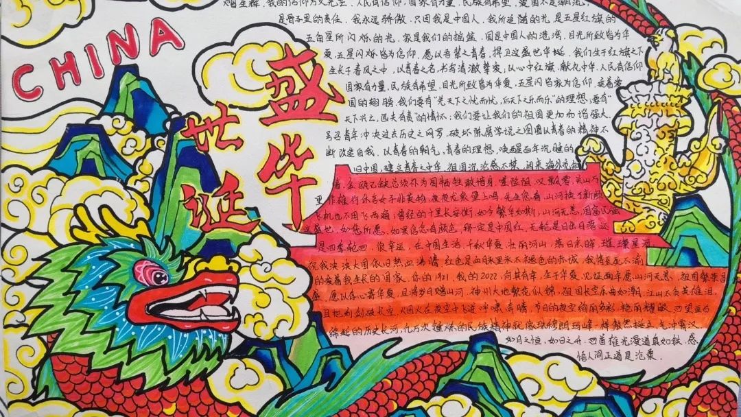 2022年国庆节手抄报绘画（8张）-图1
