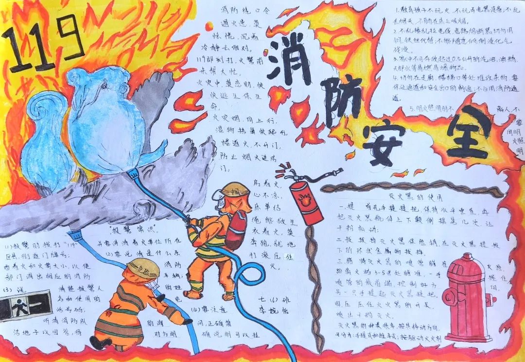 “关注消防 生命至上”主题手抄报（7张）-图2