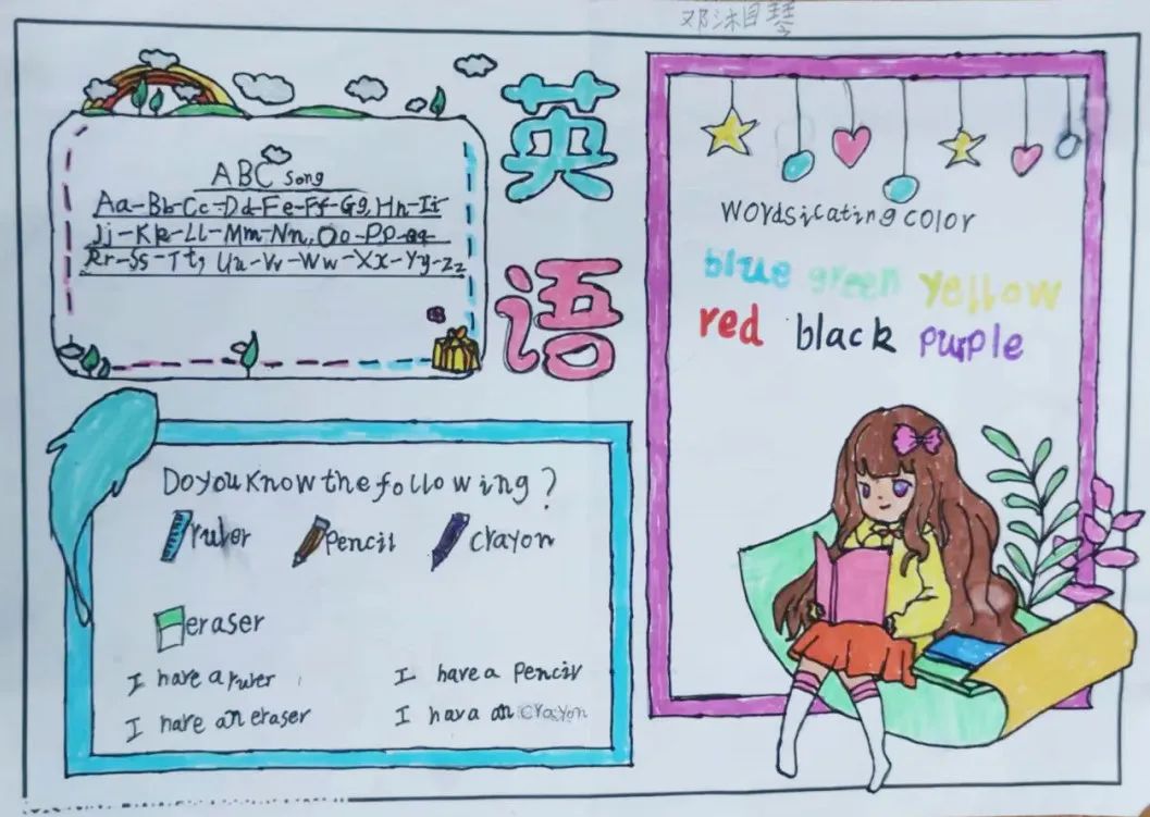 小学三年级英语小报手抄报作品展示-图4