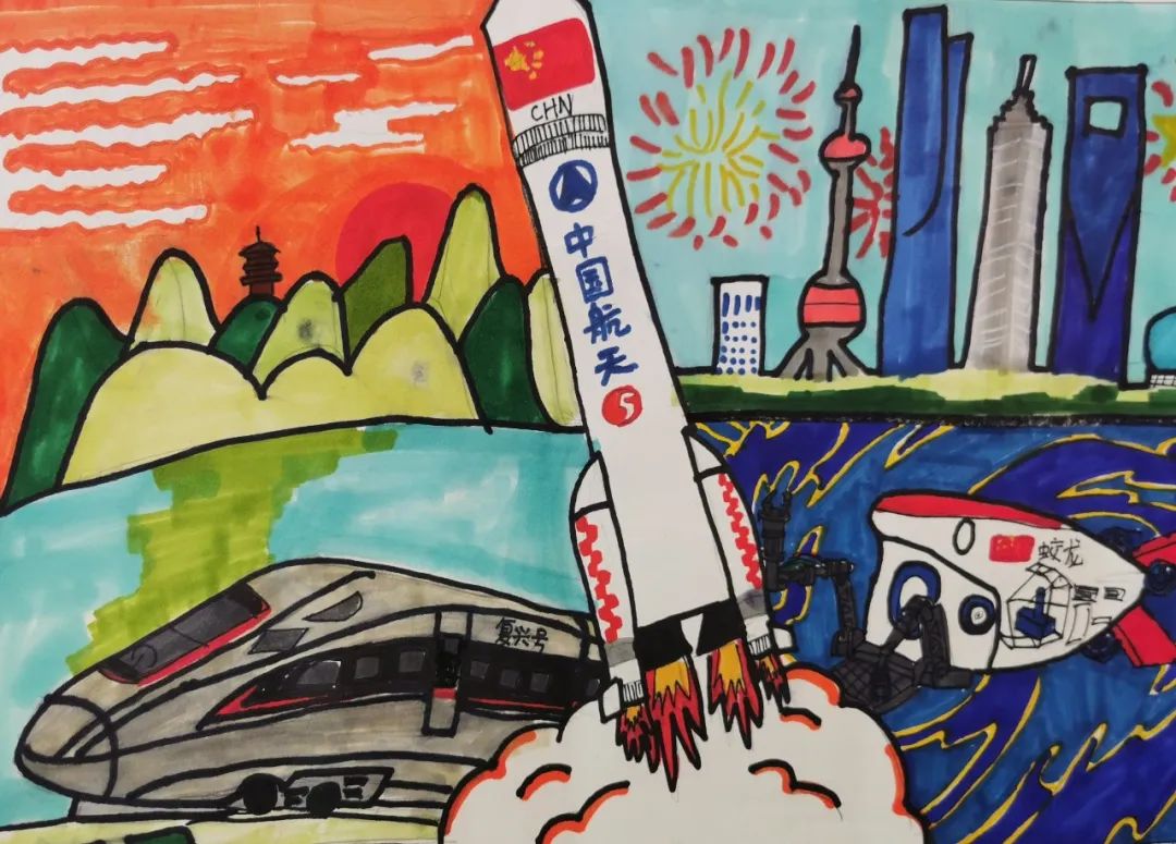 你好，二十大|喜迎二十大主题绘画作品-图5
