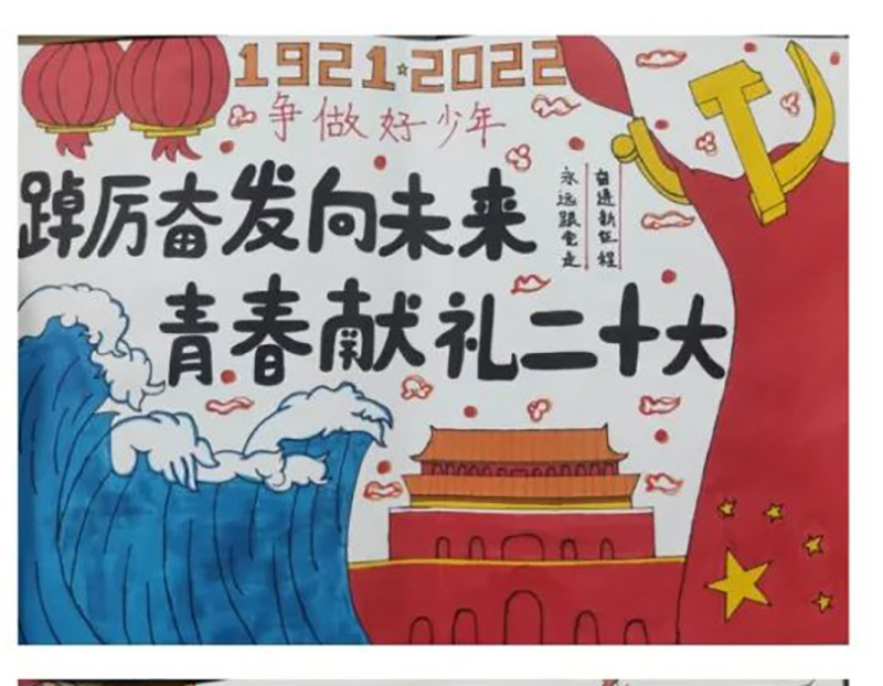 踔厉奋发向未来 青春献礼二十大主题手抄报优秀作品（6张）-图2
