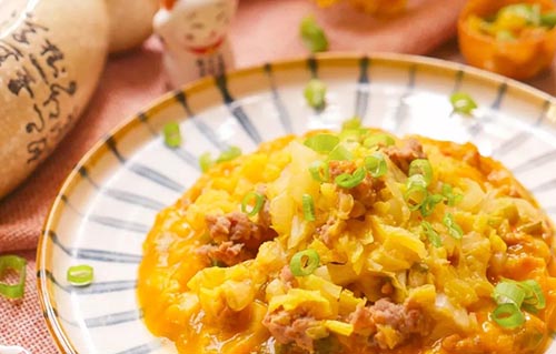 金汤肉末娃娃菜