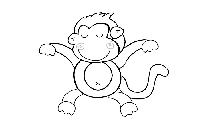 小猴子简笔画图片