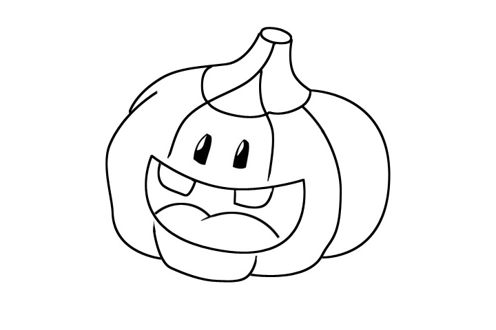 卡通大嘴南瓜简笔画图片