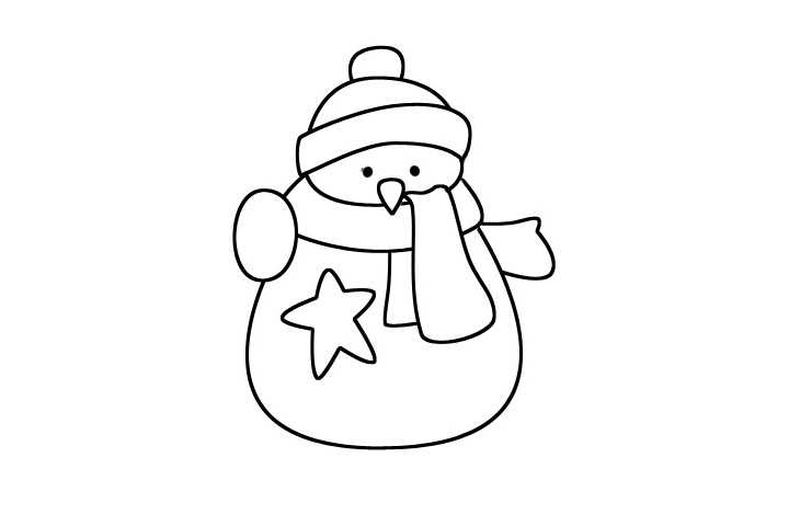 冬天雪人简笔画图片