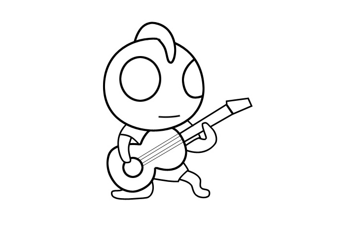 小奥特曼弹吉它简笔画图片