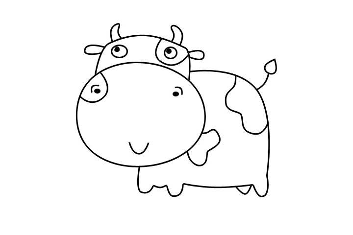 卡通小奶牛简笔画图片