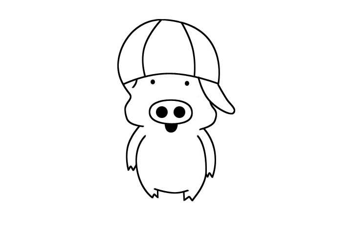小猪麦兜简笔画图片