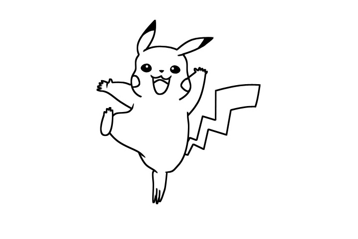 幼儿学画皮卡丘简笔画图片