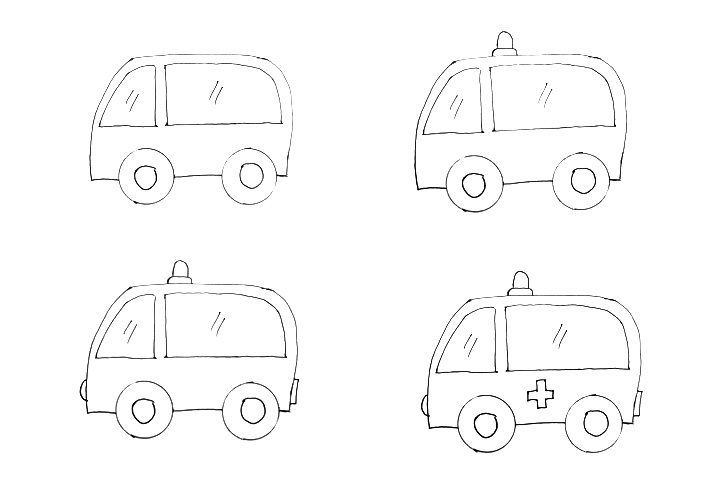 救护车简笔画教程