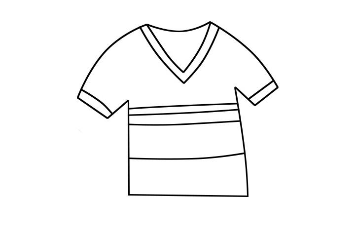 短袖t恤简笔画步骤