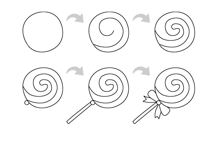 棒棒糖简笔画步骤
