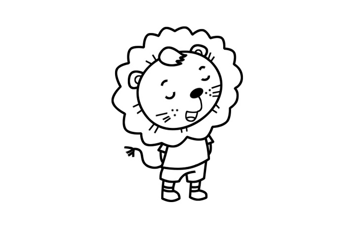 笔画有点小多的狮子简笔画包含步骤