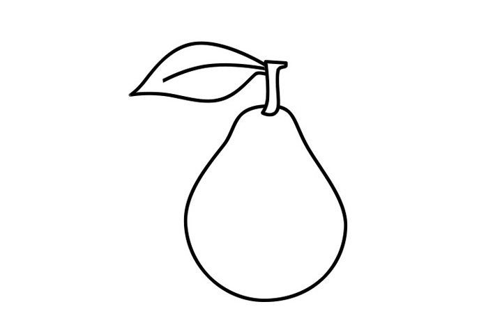 梨子简笔画图片上色教程