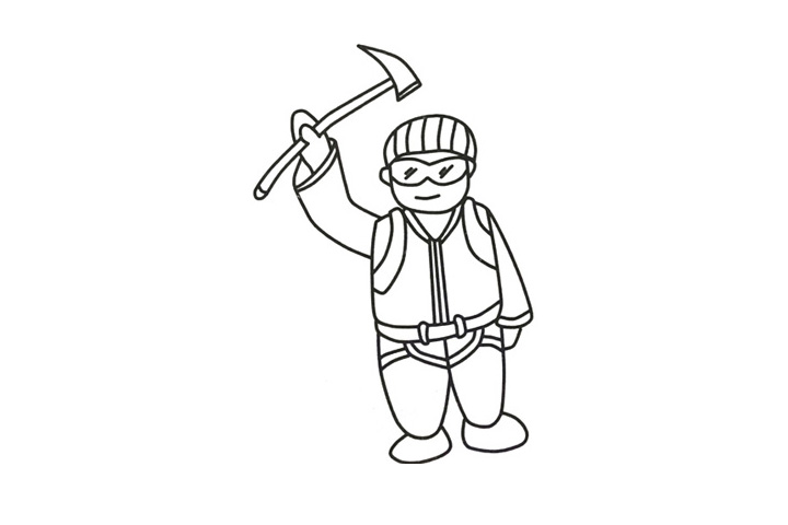 登山队员简笔画图片