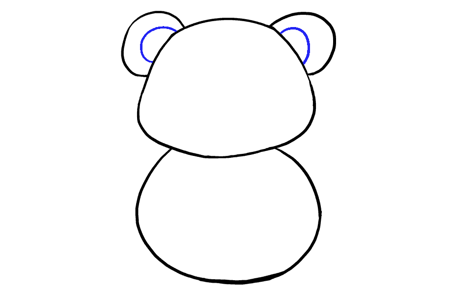 如何绘制卡通熊猫：第6步
