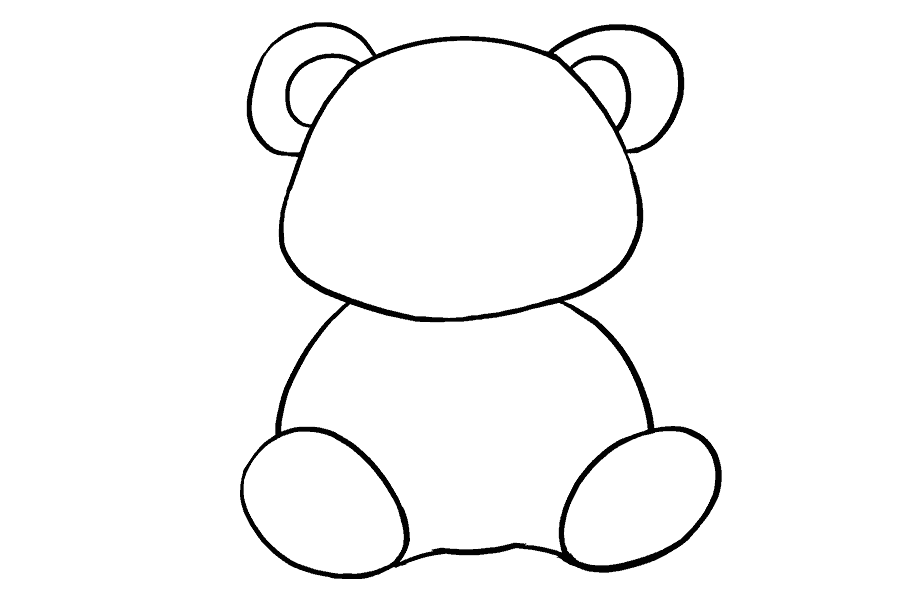 如何绘制卡通熊猫：第11步