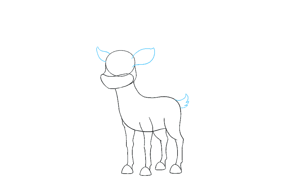 如何画卡通驯鹿：第10步