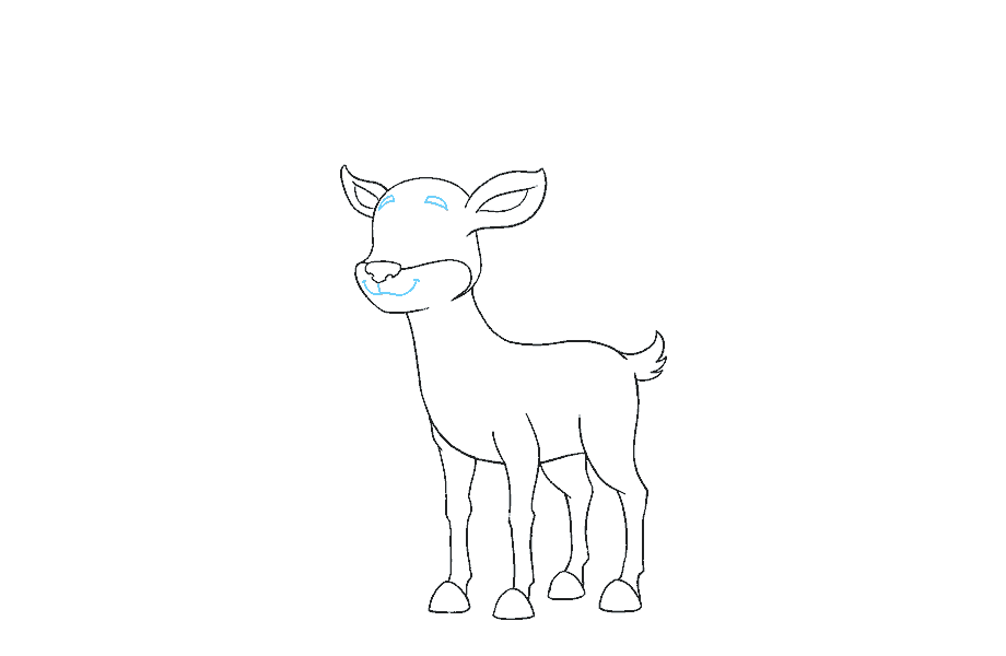 如何绘制卡通驯鹿：第13步