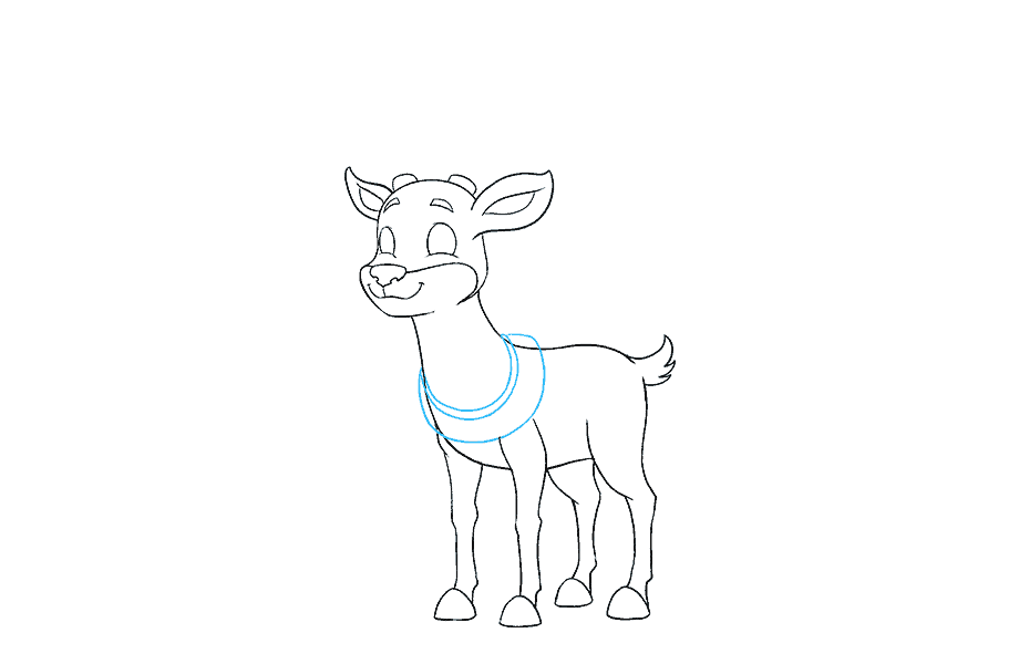 如何画卡通驯鹿：第15步