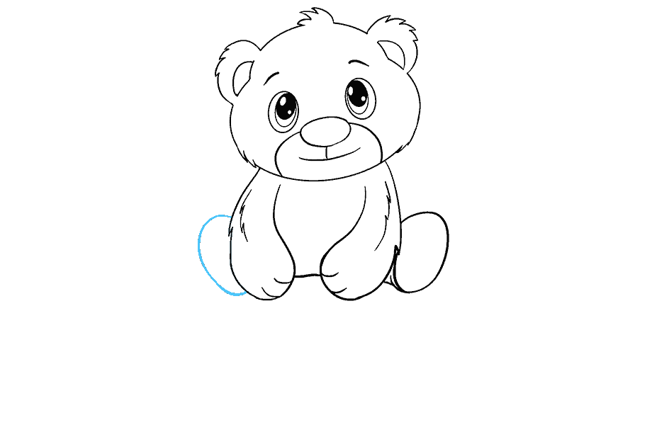 如何绘制北极熊幼崽：第14步