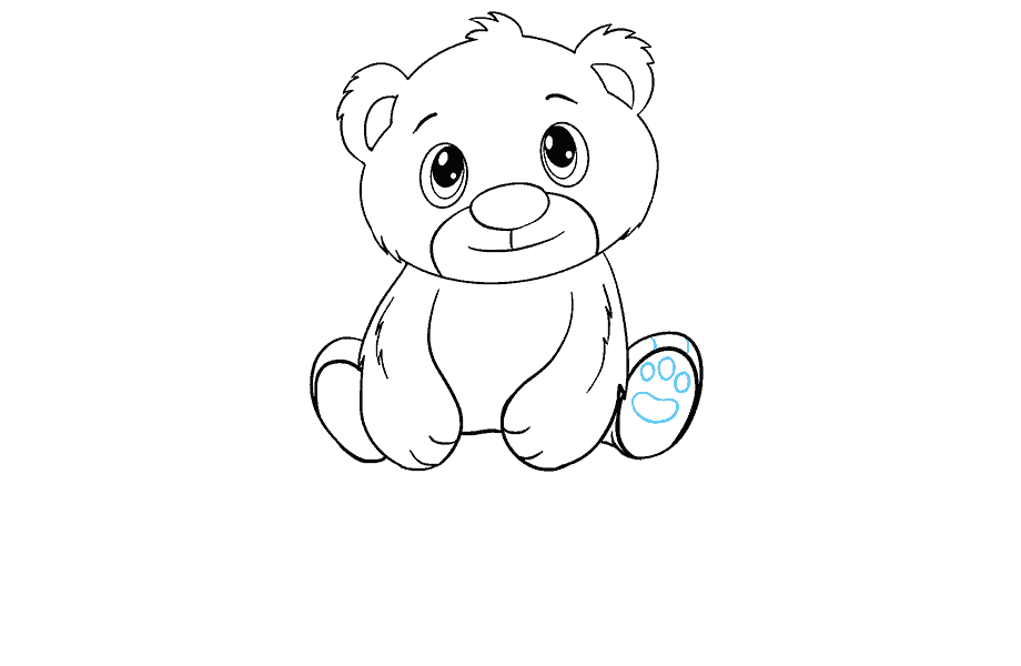 如何绘制北极熊幼崽：第16步