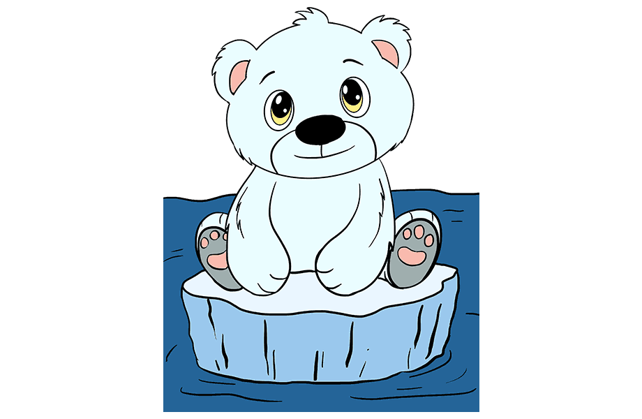 如何绘制北极熊幼崽：第20步