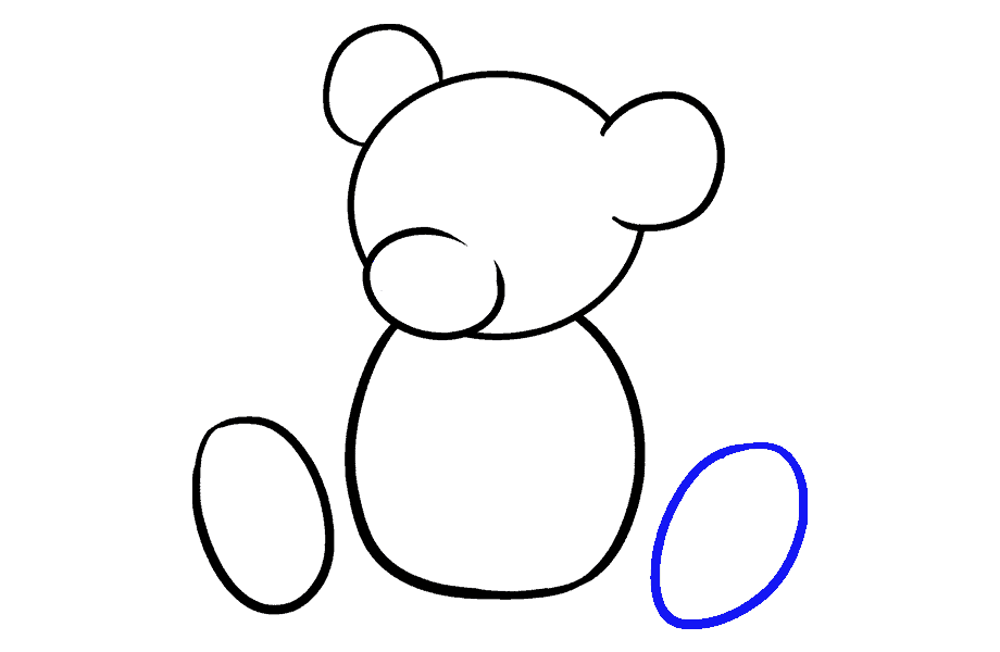 如何画卡通熊：第7步