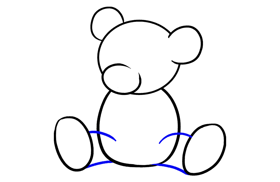 如何画卡通熊：第8步