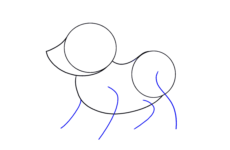 如何画卡通狗：第5步